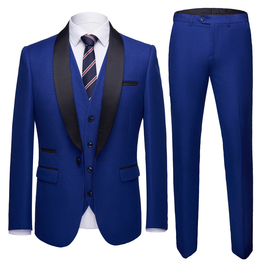 Men's Business Casual Suits, Men's Version Of The Self-Cultivation Suit Dress Three-Piece Suit