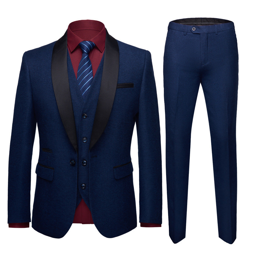 Men's Business Casual Suits, Men's Version Of The Self-Cultivation Suit Dress Three-Piece Suit